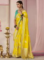 Dola Silk Yellow Wedding Wear Weaving Saree